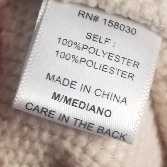 Love Tree Faux Fur Sherpa 3/4 Zip Pull Over Jacket Size Medium - Picture 5 of 6